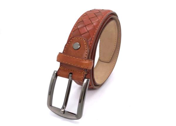 Buy cheap 3.8CM Handmade Braided Weave Mens Casual Leather Belt With Alloy Pin Buckle from wholesalers