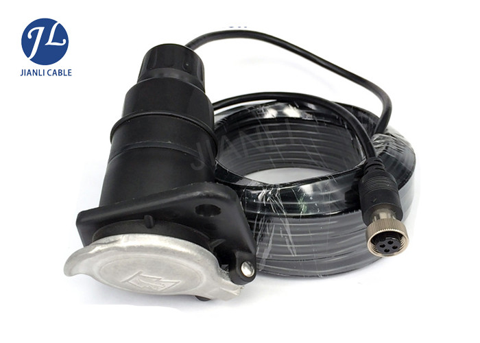 Plastic 7 Pin Spiral Power Cord Backup Camera System Cable In Truck Trailer
