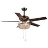 Buy cheap 4100K 3600LM Crystal Flush Mount Ceiling Fan Office Ceiling Fan With Light Pull Chain from wholesalers