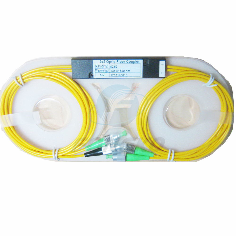 In Stock Factory Price FTTH ABS 2*2 Optic FBT Coupler Fc Apc Upc 2X2 Fiber Optical Splitter 1310nm or 1490nm or 1550nm