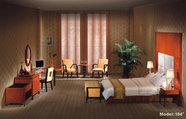 Buy cheap Gelaimei Cherry Color Hotel Bedroom Furniture Sets With Solid Wood Dressing Table from wholesalers