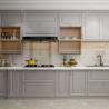 Buy cheap Customized Modern PVC Kitchen Cabinets L Shape Classic Grey Kitchen Cabinet from wholesalers