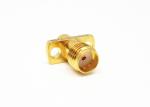 Buy cheap Microstrip Series Female 2 Holes Brass Gold Plated Flange Mount SMA Connector from wholesalers
