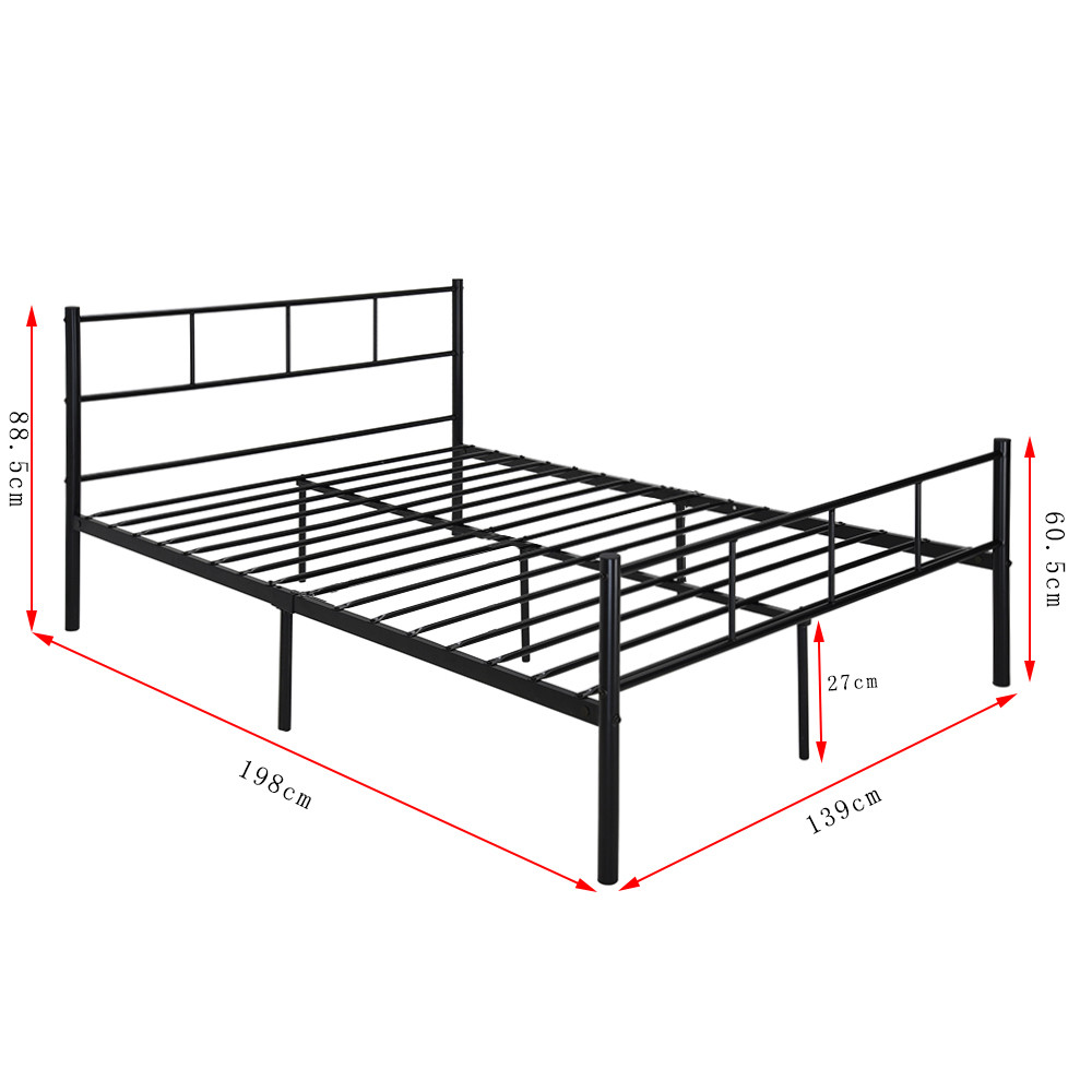 Elegant Black Simple Style 0.6mm Iron Folding Double Bed
