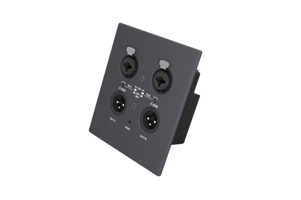2 In 2 Out Dante Audio Interface Aluminum , Dante XLR Wall Plate PoE Power