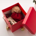 20CM Rose Gold Square Shredded Kraft Paper Gift Box With Lids