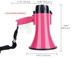 Red 15w ABS Portable Siren Megaphone 8 Hours Horn Tweeter Battery Operated