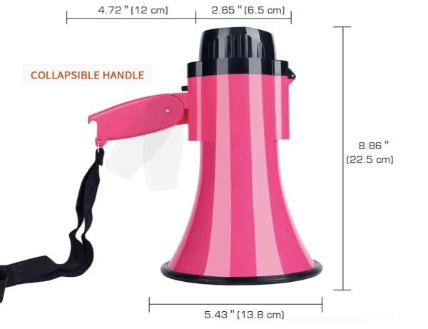Red 15w ABS Portable Siren Megaphone 8 Hours Horn Tweeter Battery Operated