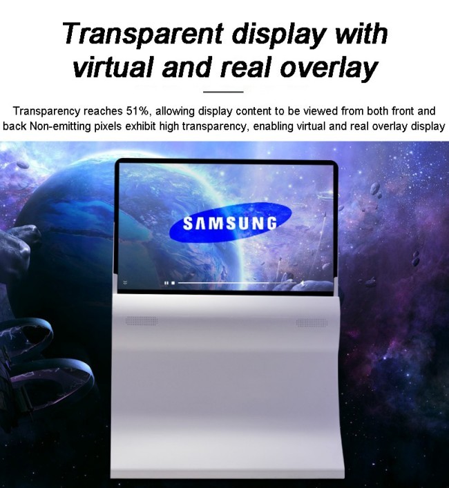 55 Inch Transparent OLED Display 1920*1080 Color Customizable for Advertising Showcase