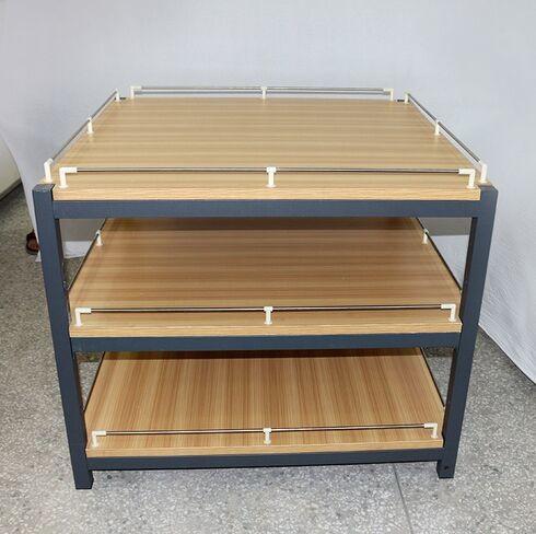 Buy cheap Anti Rust Retail Store Iron Promotion Wooden Display Rack With Barrier / Wood Display Stand from wholesalers