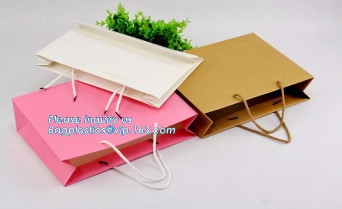 tea brown paper bag with logo print eco friendly With Ribbon Handles wine packaging offset bags,Decorative Paper Bags wi