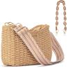 Buy cheap HERALD SMALL HANDMADE STRAW POCKETBOOK CROSSBODY BAG FOR WOMEN, SUMMER CHIC WOVEN HANDBAG SHOULDER PURSE WITH CHAIN from wholesalers