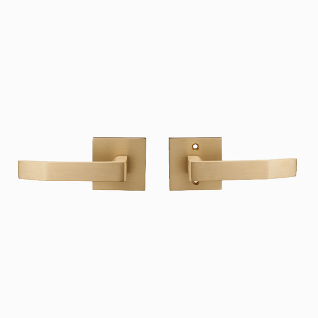 Amertop Front Door Entry pull Handle and Deadbolt Lock Set Slim Square Single Cylinder Deadbolt and Lever