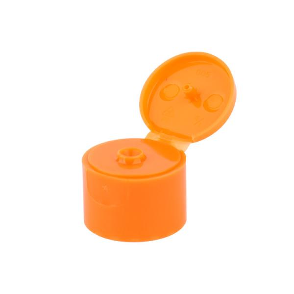 Buy cheap Orange 24/410 Plastic Flip Top Bottle Lids For Cosmetics Sunscreen And Shampoo from wholesalers