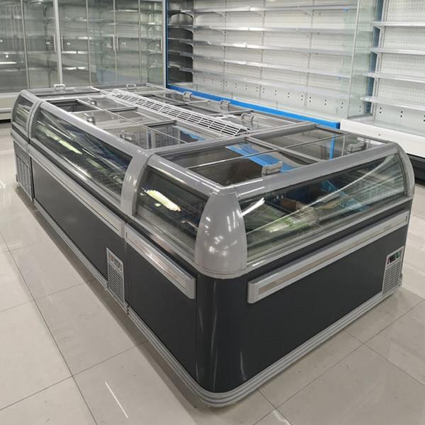Buy cheap Supermarket Island Freezer Sliding Glass Curved Lid Chest Combined Island Fridge Freezer from wholesalers