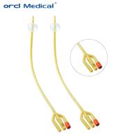 Buy cheap Yellow Disposable Foley Catheter Silicone Coated 3 Way 390-400mm Length product