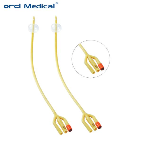 Buy cheap Yellow Disposable Foley Catheter Silicone Coated 3 Way 390-400mm Length from wholesalers