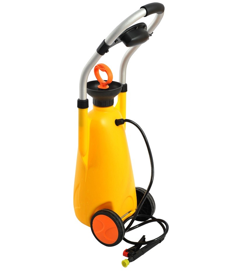 Yellow Portable 12L pressure eyewash equipment, portable emergency ABS eye wash station