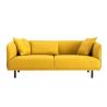 Buy cheap Modern 3 Seater Living Room Sofa Yellow PU Leather Office Sofa Set from wholesalers