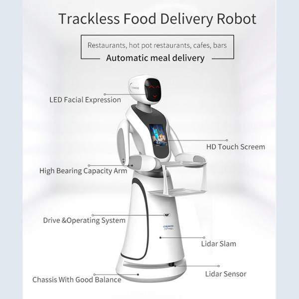 Buy cheap White Restaurant Service Robot Lithium Battery AC100 Food Delivery Robot from wholesalers