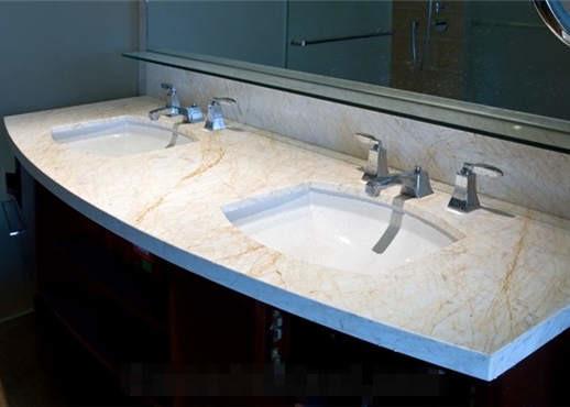 Buy cheap Golden Spider Marble Slab Countertop Vanity Top Goden Vein With Cabinet from wholesalers
