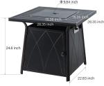 50,000 BTU Outdoor Propane Fire Pit Brazier Bench Gas Square With Blue Fire