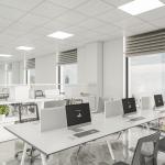 Commercial Office Furniture Four-Person Metal Legs Table Customizable White