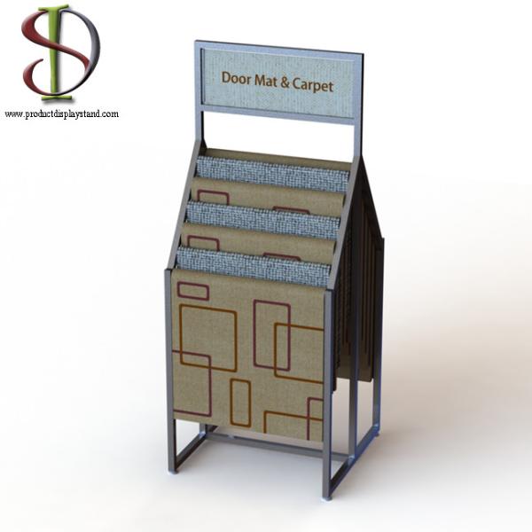 Buy cheap Adjustable Feet Floor Display Rack Double Sided Carpet Rug Door Mats Retail from wholesalers