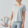 Buy cheap Lightweight Fitness Top Sports T Shirt Ladies Short Sleeve Quick Drying Yoga Blouse from wholesalers