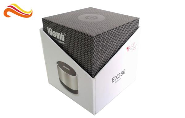 Rigid Mini Bluetooth Speaker Electronics Packaging , Hot Stamping Coated Paper
