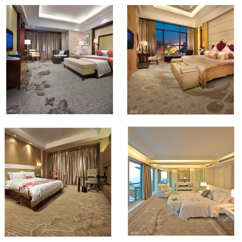 Plain color clover pattern high cut low loop carpet for star hotel