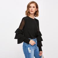 Buy cheap Guangzhou Clothing Factory Office Bell Sleeve Lady Blouse product