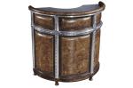 Solid Wood Frame Backless Counter Height Bar Stools Vintage Brown Leather Brass