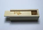 Small Drawer Engraved Wooden Gift Box , Wooden Necklace Box With Sliding Lid