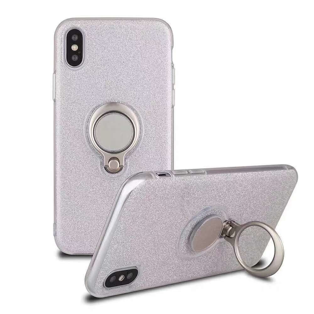Color Glitter Ring Magnetic Car Mount Holder Soft TPU Case Back Cover For IphoneXS IphoneXR IphoneXS MAX Iphone8