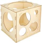 Collapsible Wood Balloon Sizer Cube Box for Balloon Decorations, Balloon Arches,