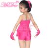 Buy cheap Diagonal Neck Kids Dance Costumes Pink Blue Red Confetti Spandex Outfits from wholesalers