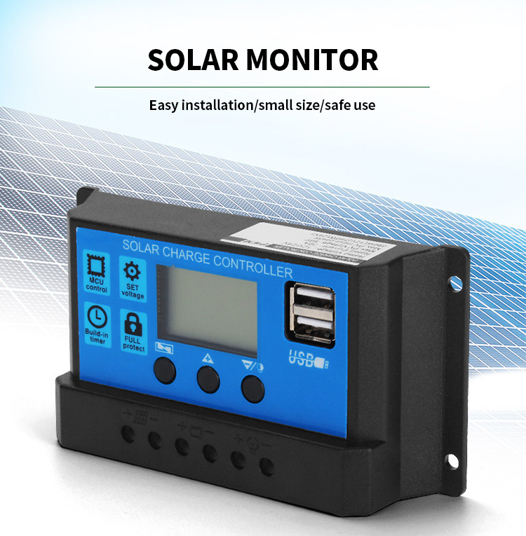 12V/24V PWM Solar Charge Controller Lithium Battery Solar Charge Controller 30A