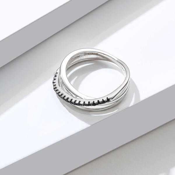 Buy cheap 2.1g 0.172cm Sterling Silver Jewelry Rings 5A CZ Triple Diamond Ring SGS from wholesalers