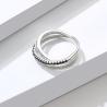 Buy cheap 2.1g 0.172cm Sterling Silver Jewelry Rings 5A CZ Triple Diamond Ring SGS from wholesalers