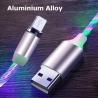 Buy cheap 2.4A Micro USB Phone Charger Cable 8 pin Type C 3 In 1 Magnetic Cable LED Light from wholesalers