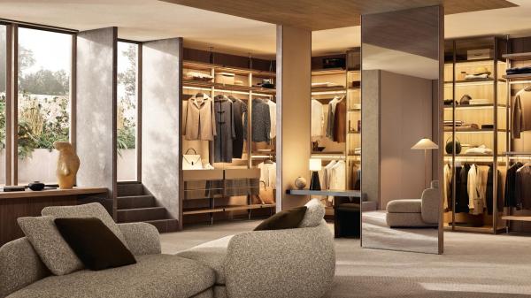 Buy cheap Customized Champagne Wardrobe with Class Doors Tailored Closet from wholesalers