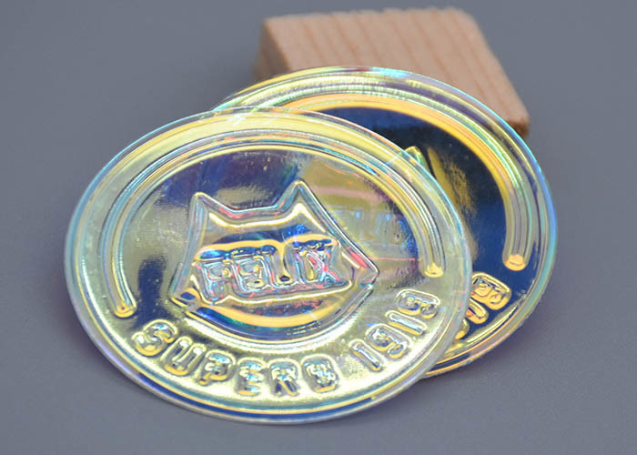 Transparent Rainbow Apparel Patch Custom Embossed 3D Logo PVC Film Material
