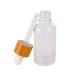 Round Cosmetic Dropper Bottle Bamboo Glass Dropper Bottle 15ml 20ml 30ml 50ml