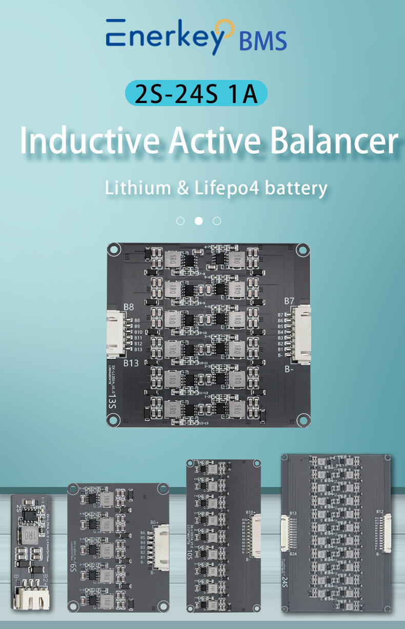 1A 2S - 24S Active Balancer BMS Lithium Lifepo4 Battery Inductive BMS Balance Board