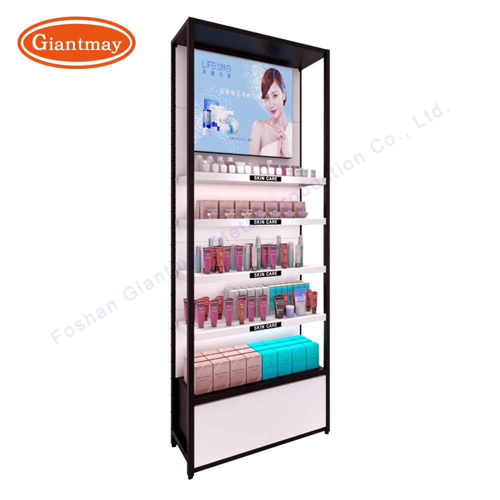 Makeup Shelf Rack Shopping Mall Cosmetic Shop Display Stable Structure