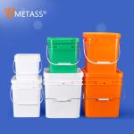 Transparent Square 2 Gallon Plastic Pail Beverage Bucket Foodsafe Storage