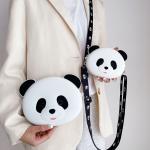 Panda Durable Silicone Pencil Case For Kids Crossbody Purse Bag Shoulder Handbag