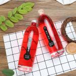 Stocked Clear Crystal Fruit Water Bottle , Cocktail / Wine Drinking Glass Bottle