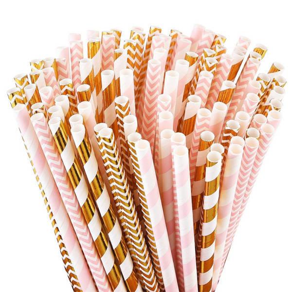 Buy cheap Various Cute Patterns Metallic Paper Straws Biodegradable Eco Friendly from wholesalers